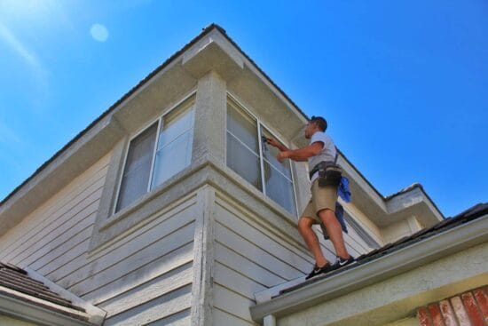 Window cleaning on roof